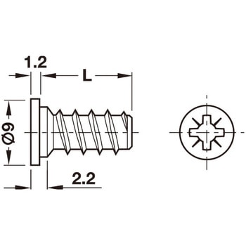 ユーロ平ネジ Φ6.3×10.5mm 下穴Φ5mm 用 - ハーフェレ