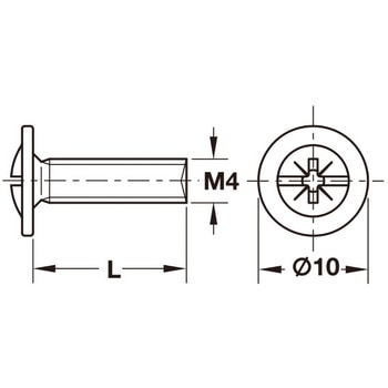 フラットヘッド コンビ十字スロット付 亜鉛メッキ ヘッドΦ10mm - ハーフェレ