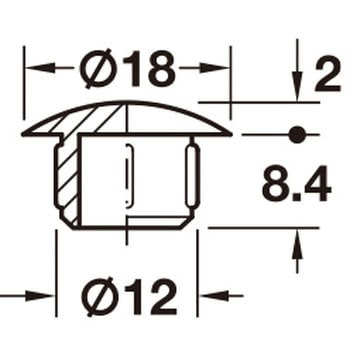穴隠しカバーキャップ 押し込み用 下穴Φ 12mm用 ハーフェレ