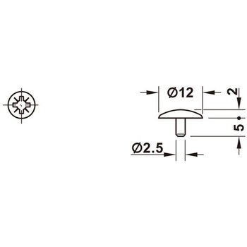 カバーキャップ センターホールΦ 2.5mm用 ハーフェレ