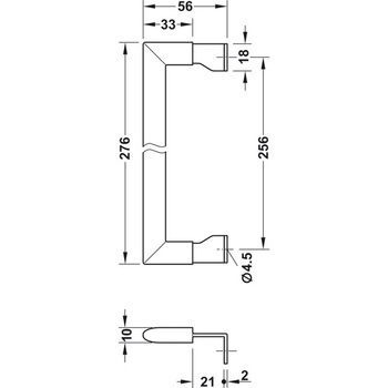 折戸用ハンドル 亜鉛合金 103.99タイプ だ円 - ハーフェレ