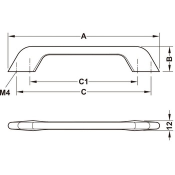 家具用ハンドル H1510 106.61タイプ Dハンドル ハーフェレ