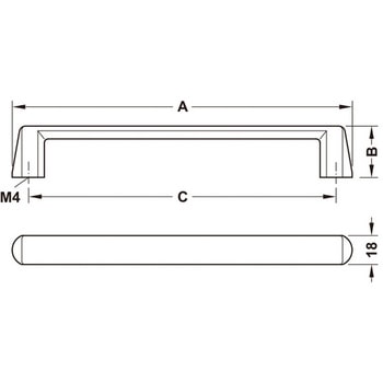 家具用ハンドル 亜鉛合金 Model H1390 106.69タイプ Dハンドル ハーフェレ