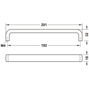 家具用ハンドル 亜鉛合金 Model H1395 106.69タイプ Dハンドル ハーフェレ