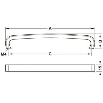 家具用ハンドル 亜鉛合金 Model H1330 106.69タイプ Dハンドル ハーフェレ