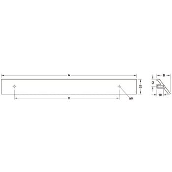 家具用ハンドル 亜鉛合金 110.35タイプ エッジプルハンドル ハーフェレ