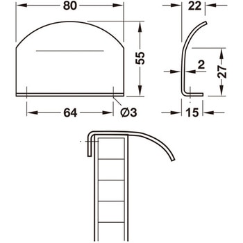 家具用ハンドル ステンレス 115.89タイプ ハーフェレ