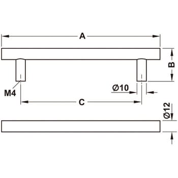 家具用ハンドル ステンレス 直径12mm 117.66タイプ 丸 ハーフェレ