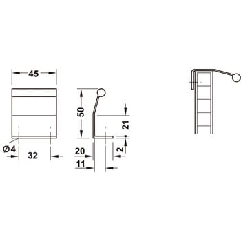 家具用ハンドル エッジプルハンドル 124.40タイプ ハーフェレ