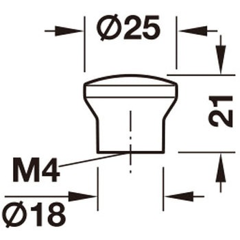 家具用ノブ 亜鉛合金 134.06タイプ - ハーフェレ