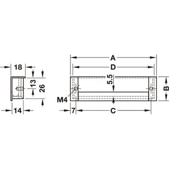 インセットハンドル アルミニウム 151.99タイプ ハーフェレ