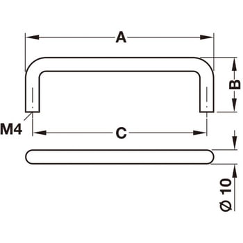 家具用ハンドル アルミニウム Dハンドル ハーフェレ