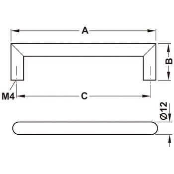 家具用ハンドル ステンレス 直径12mm 155.01タイプ ハーフェレ