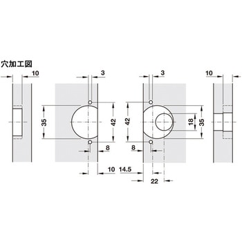 ローラーシャッターリムロック ネジ止め用取付 引出し用(左回し) B/S D24.5mm ハーフェレ