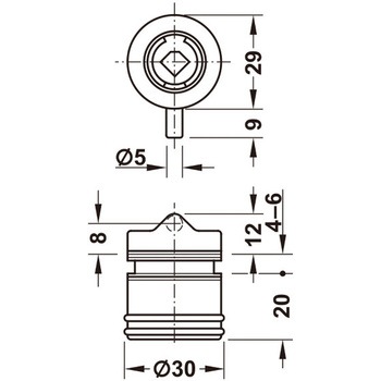 ガラス扉用ロック ヒンジ扉用 ネジ止め ハーフェレ