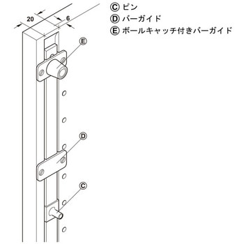 ボールキャッチ付きバーガイド クローズタイプ ハーフェレ