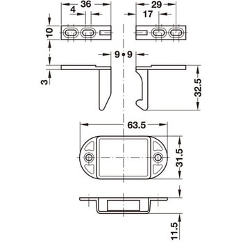 オートマティックドアキャッチ ネジ止め ハーフェレ