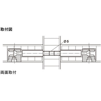 連結ネジ3個 M4 ネジ付 スリーブ めねじ付 ハーフェレ