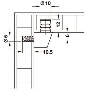 キャビネットコネクター Uno I 特殊ネジ付 ハーフェレ
