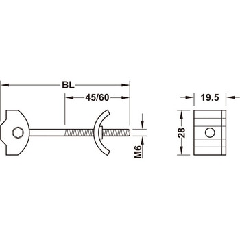 ワークトップコネクター コードレスドリルで締め付け用 カップ穴Φ35mm 用 板厚 23mm 以上用 ハーフェレ