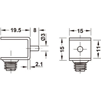 棚ダボ ガラス棚用 差し込み 下穴Φ3mm スチール ハーフェレ