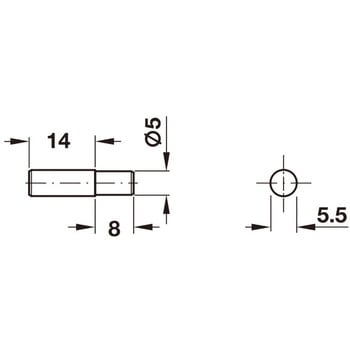 棚ダボ 木製棚用 差し込み 下穴Φ5mm スチール ハーフェレ