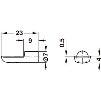 棚ダボ 木製棚用 差込下穴Φ7mm スチール ハーフェレ