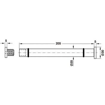 ガラス棚受サポート 耐荷重20kg/ペア Φ20mm ハーフェレ