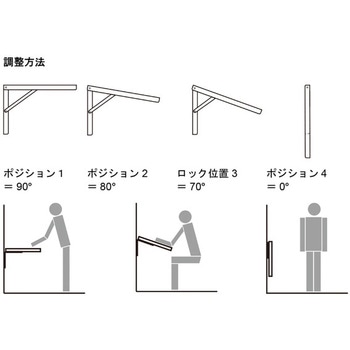 ブラケット 折りたたみ 3ポジションロック機能付 ハーフェレ