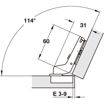 デュオマティック94°24°コーナーヒンジ ハーフェレ