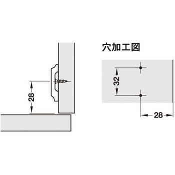 デュオマティックA スチール 十字座金 木ネジ取付 ハーフェレ