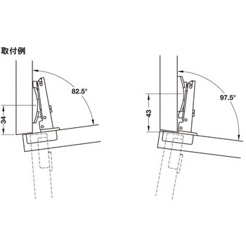 デュオマティックA アングル座金 -7.5°+7.5°コーナー取付用スライドオンシステム ハーフェレ
