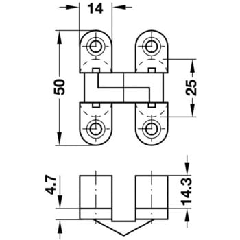 隠し丁番 ヒンジ 板厚 19mm 以上用 ハーフェレ