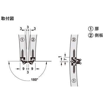 隠し丁番 ヒンジ 板厚 11mm 以上用 ハーフェレ