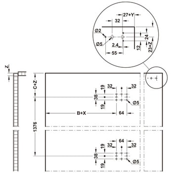 スイング扉金具 モーションV 30/40 FB ハーフェレ