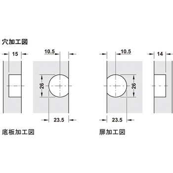フラップヒンジ ANKOR GT-A 亜鉛合金 板厚 18mm 以上 ハーフェレ