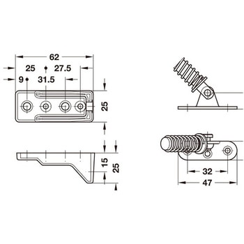 フラップ-E× 開閉方向保持用コイルスプリング付 ハーフェレ
