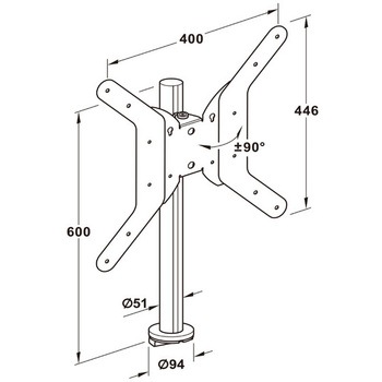 TV スタンド 旋回 VESA アダプター 400×400mm ハーフェレ