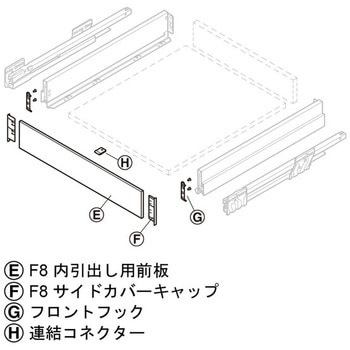 引出しシステム 内引出し用前板 H90 F8 ハーフェレ
