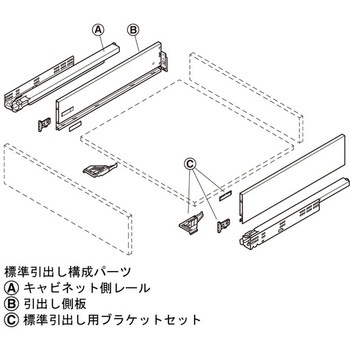 引出しシステムVionaro 標準引出 引出し側板 H121 ハーフェレ