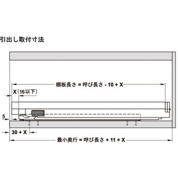 Grassダイナプロ底板止め 3段引 ソフトクローズ ハーフェレ