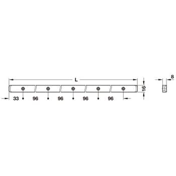 430.15.738 ガイドレール 17mm 溝付引出し用 1セット(2個) ハーフェレ