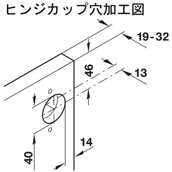 ヒンジセット インセット扉用 扉厚 19-32mm用 ハーフェレ