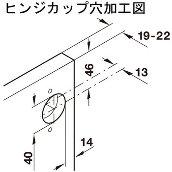 ヒンジセット 半カブセ扉用 扉厚 19-22mm用 ハーフェレ