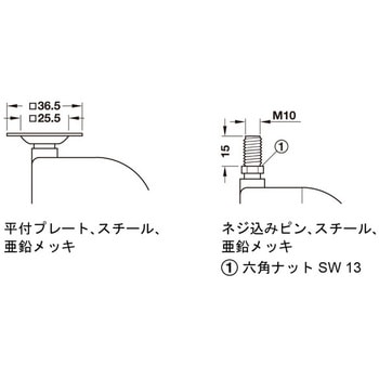 家具用デザインキャスター 耐荷重50kg 旋回タイプブレーキ付き ハーフェレ