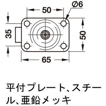 家具用デザインキャスター 旋回タイプブレーキ付 ハーフェレ