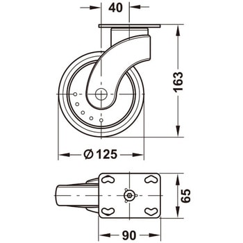 家具用デザインキャスター 耐荷重110kg ハーフェレ