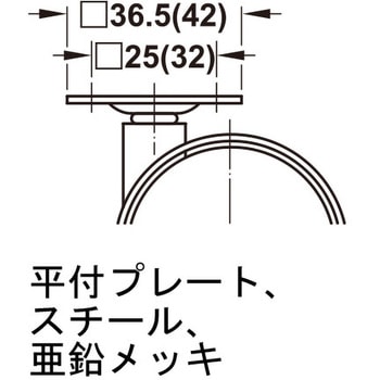 双輪キャスター Tandema50 耐荷重50kg 旋回タイプブレーキなし ハーフェレ