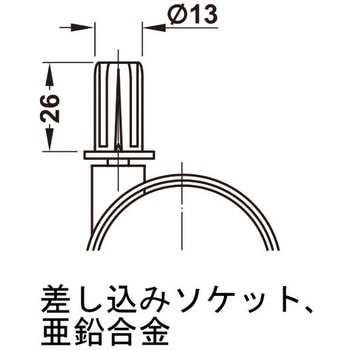 双輪キャスター Tandema50 耐荷重50kg 旋回タイプブレーキなし ハーフェレ