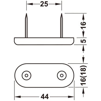 家具用グライダー 打ち込み用 プラスチック 高さ5mm ハーフェレ